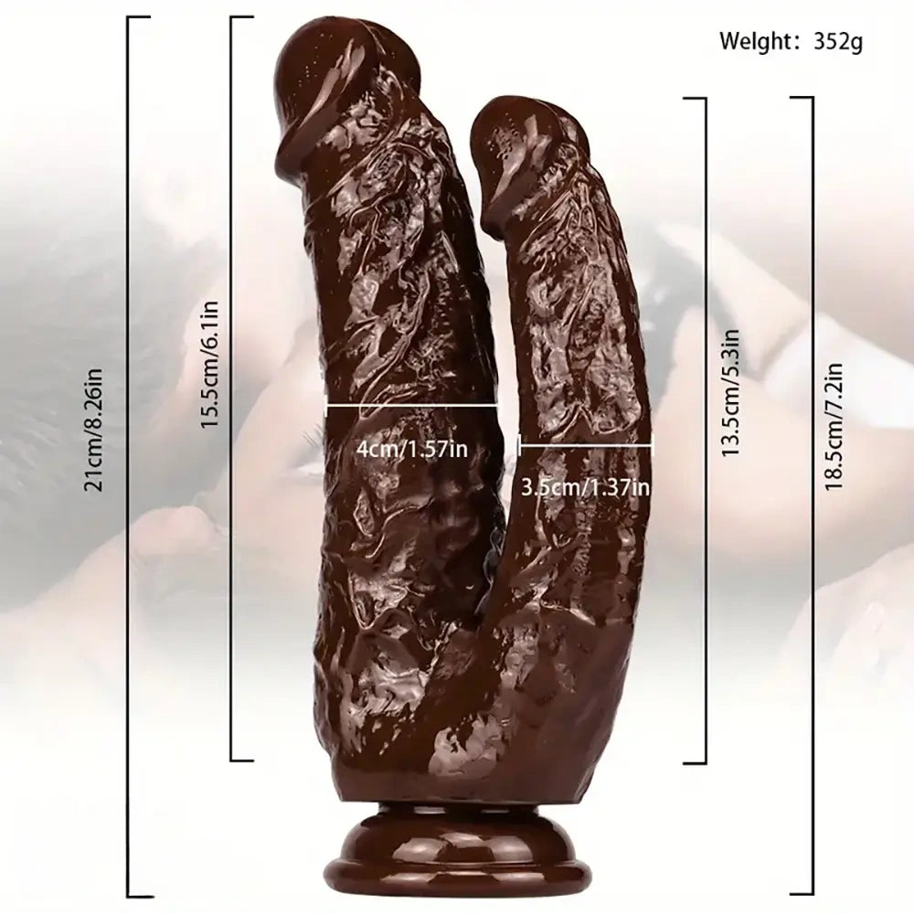 8.26in Double-Ended PVC Dildo Realistic Soft Anal Sex Toy For Women