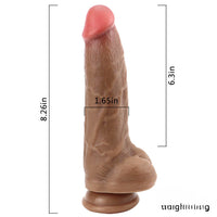 8.26in Double-layer Silicone Macho Simulation Penis Female Dildo