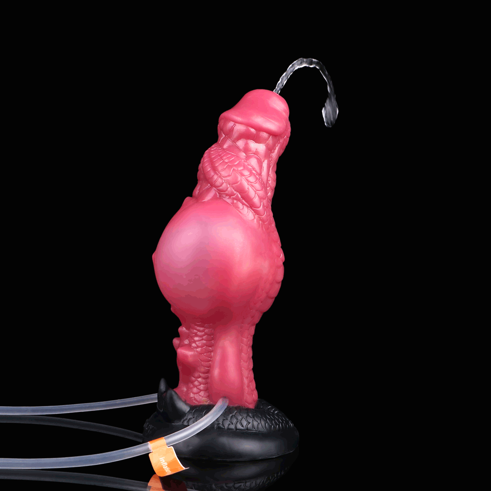 8.26in Dragon Ejaculating Inflatable Silicone Soft Animal Creature Dildo