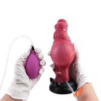 8.26in Dragon Ejaculating Inflatable Silicone Soft Animal Creature Dildo
