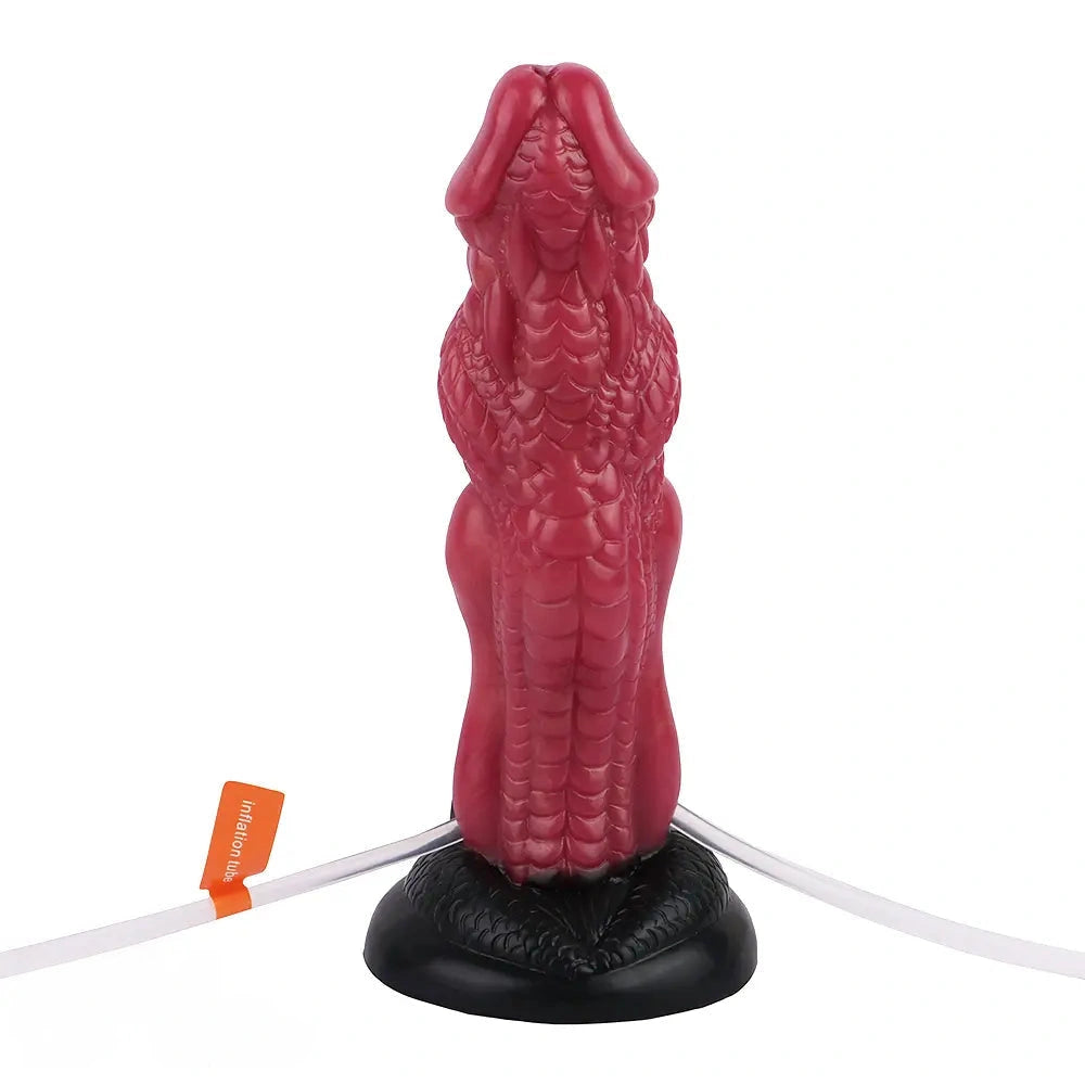 8.26in Dragon Ejaculating Inflatable Silicone Soft Animal Creature Dildo