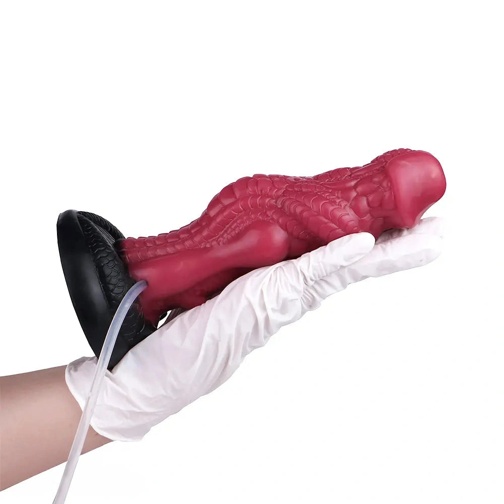 8.26in Dragon Ejaculating Inflatable Silicone Soft Animal Creature Dildo