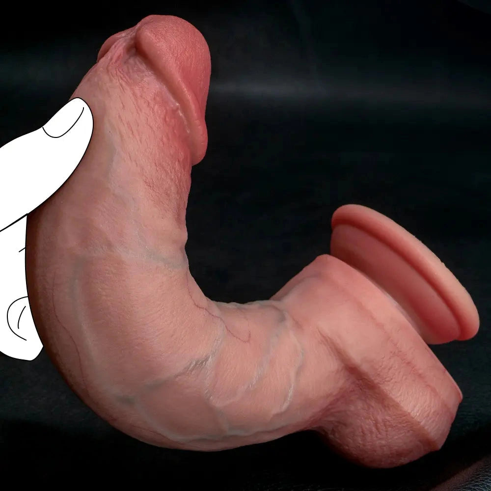 8.26in Dual Density Silicone Strapon Big Dildo For Women Couples Men