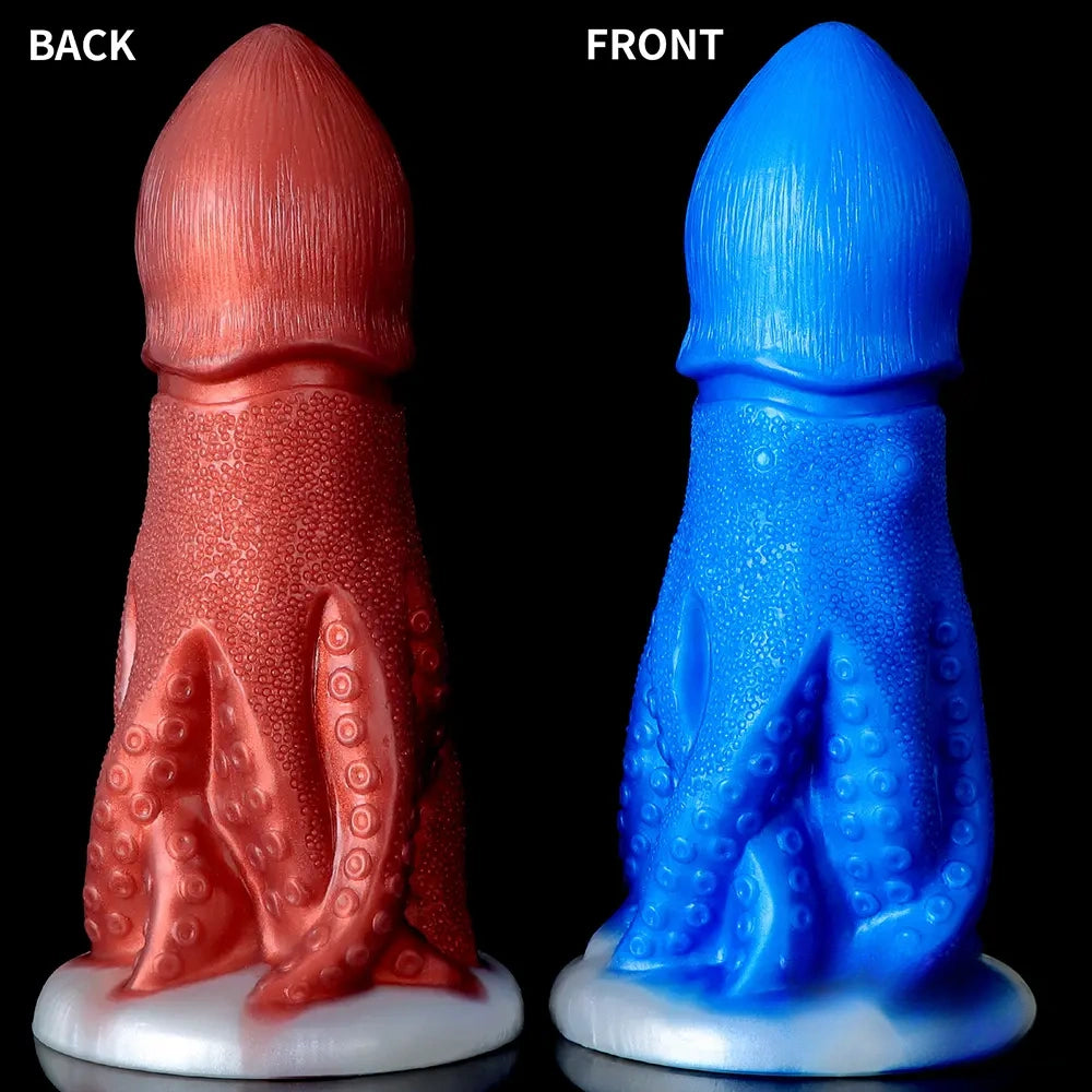 8.26in Fantasy Big Octopus Tentacle Silicone Soft Dildo Sex Toy