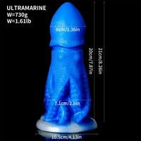 8.26in Fantasy Big Octopus Tentacle Silicone Soft Dildo Sex Toy