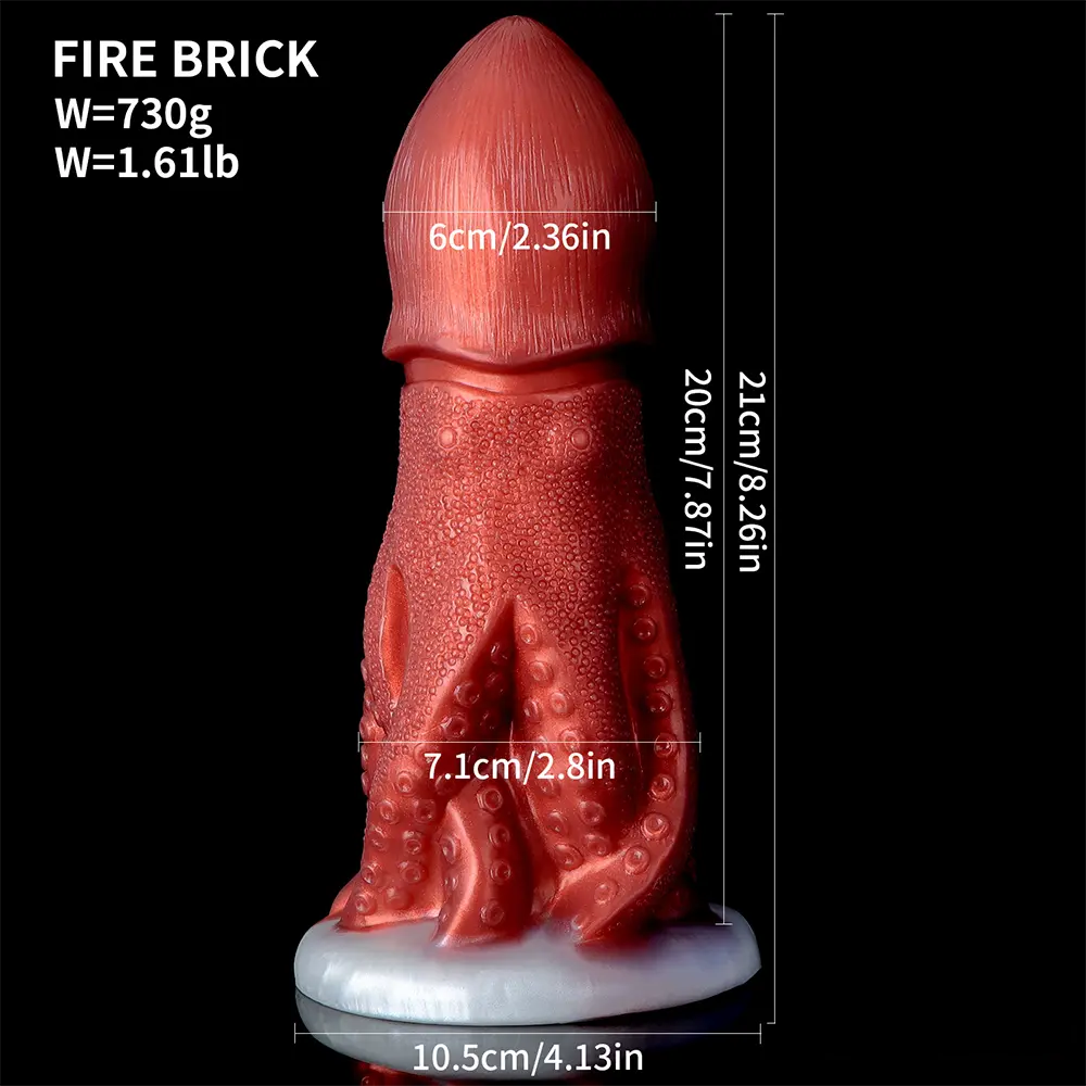 8.26in Fantasy Big Octopus Tentacle Silicone Soft Dildo Sex Toy