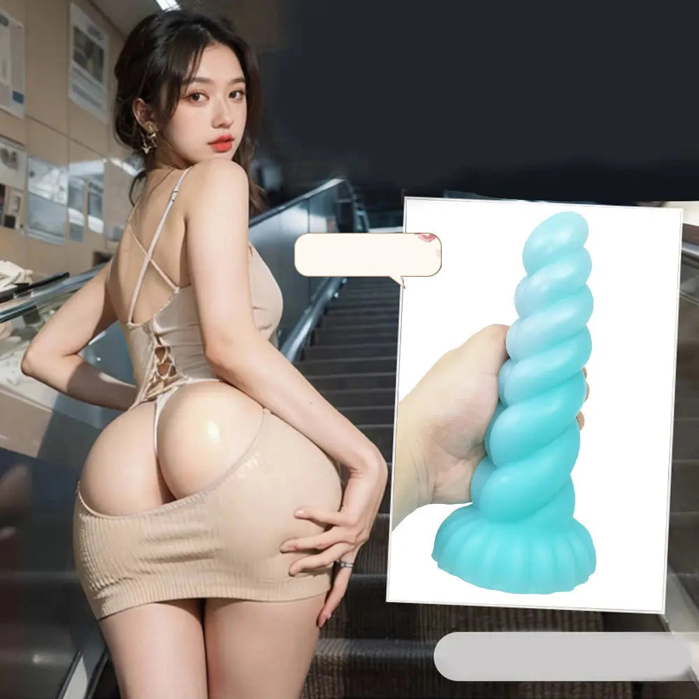 8.26in Fantasy Luminous Silicone Soft Dildo For Women Masturbation