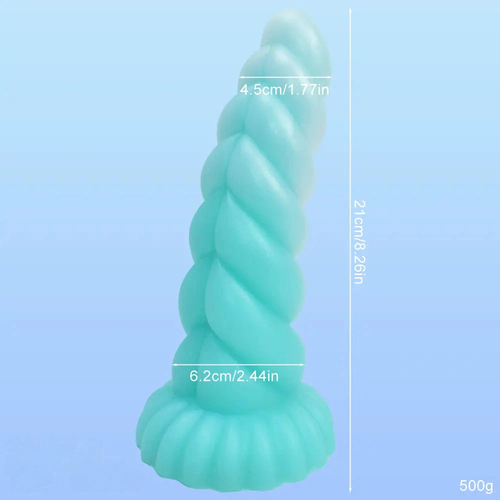 8.26in Fantasy Luminous Silicone Soft Dildo For Women Masturbation