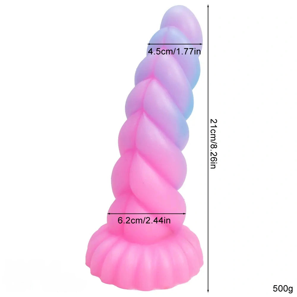 8.26in Fantasy Luminous Silicone Soft Dildo For Women Masturbation