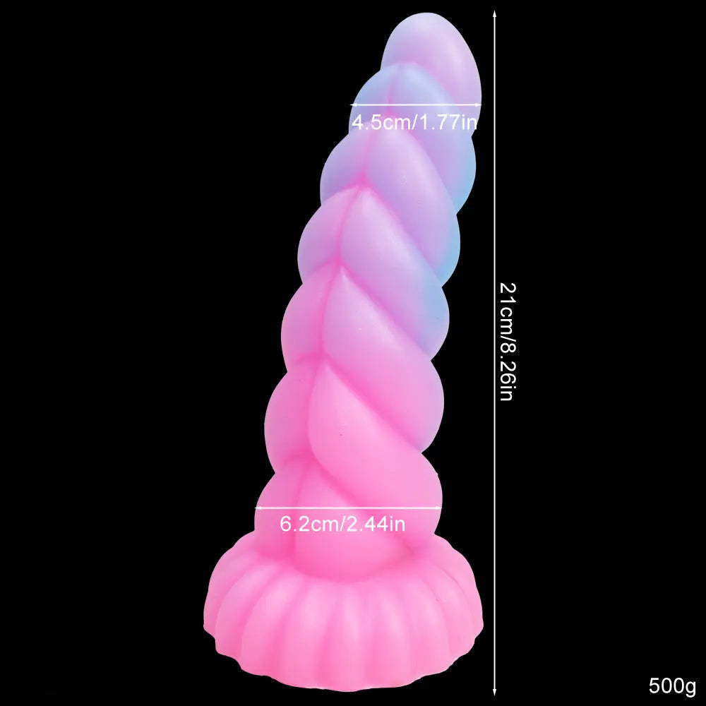 8.26in Fantasy Luminous Silicone Soft Dildo For Women Masturbation