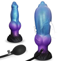 8.26in Fantasy Monster Knot Inflatable Silicone Dildo Realistic Felt Texture