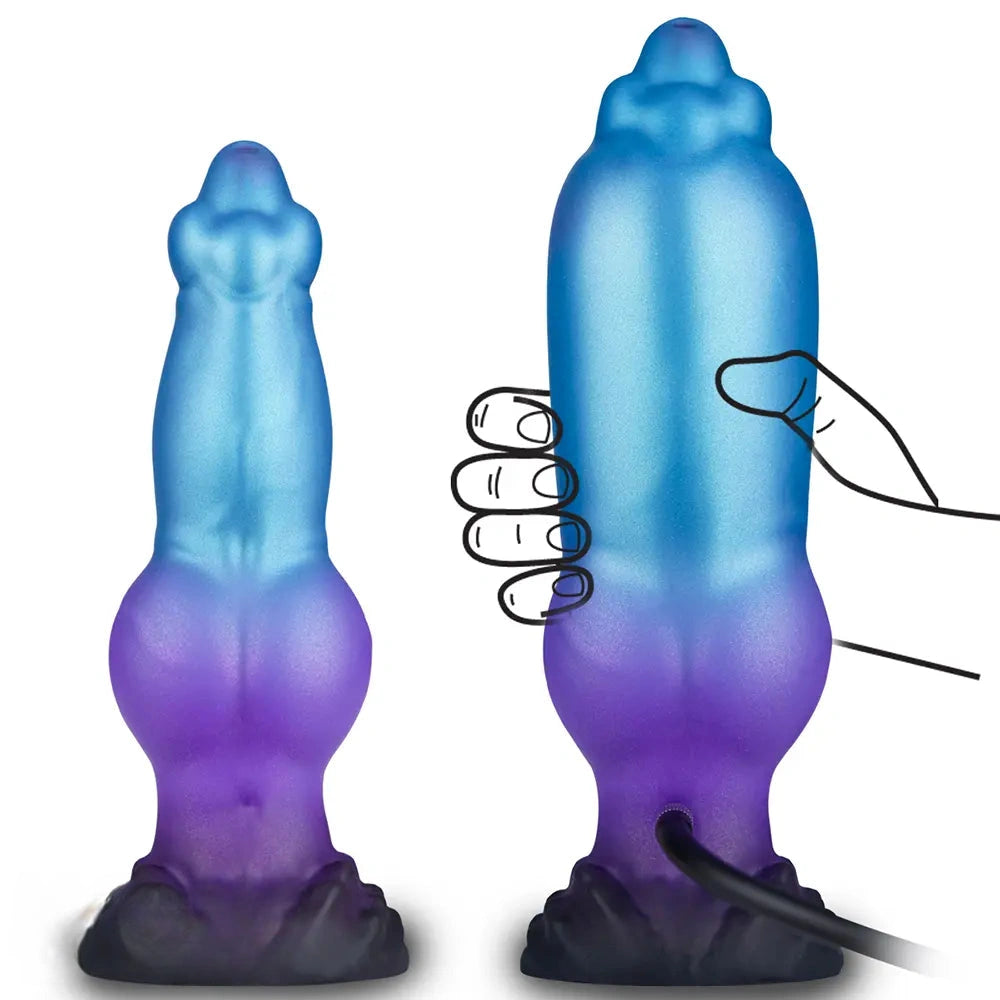 8.26in Fantasy Monster Knot Inflatable Silicone Dildo Realistic Felt Texture