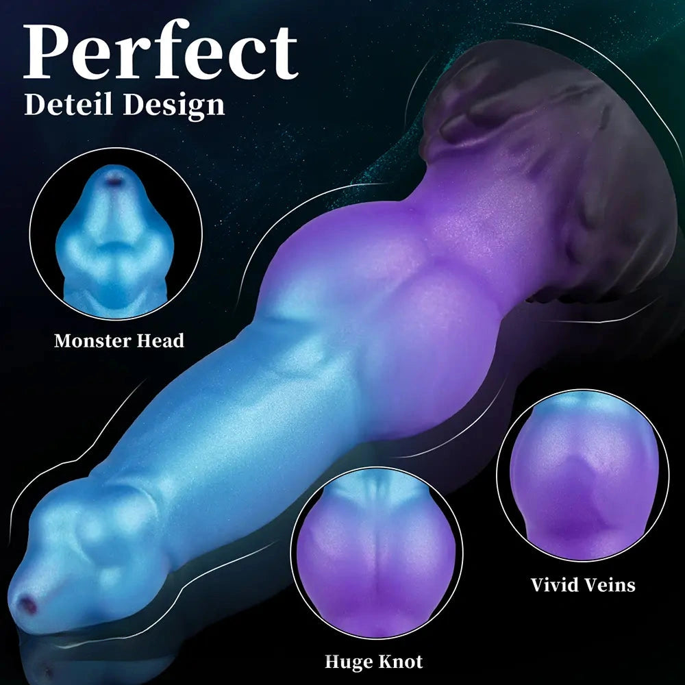8.26in Fantasy Monster Knot Inflatable Silicone Dildo Realistic Felt Texture