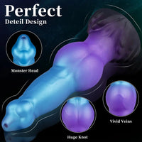 8.26in Fantasy Monster Knot Inflatable Silicone Dildo Realistic Felt Texture