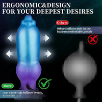 8.26in Fantasy Monster Knot Inflatable Silicone Dildo Realistic Felt Texture