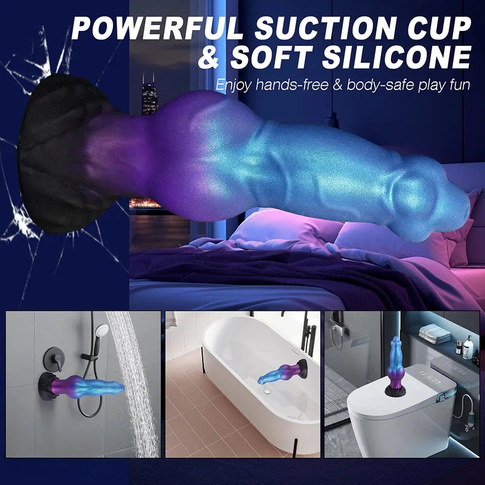 8.26in Fantasy Monster Knot Inflatable Silicone Dildo Realistic Felt Texture