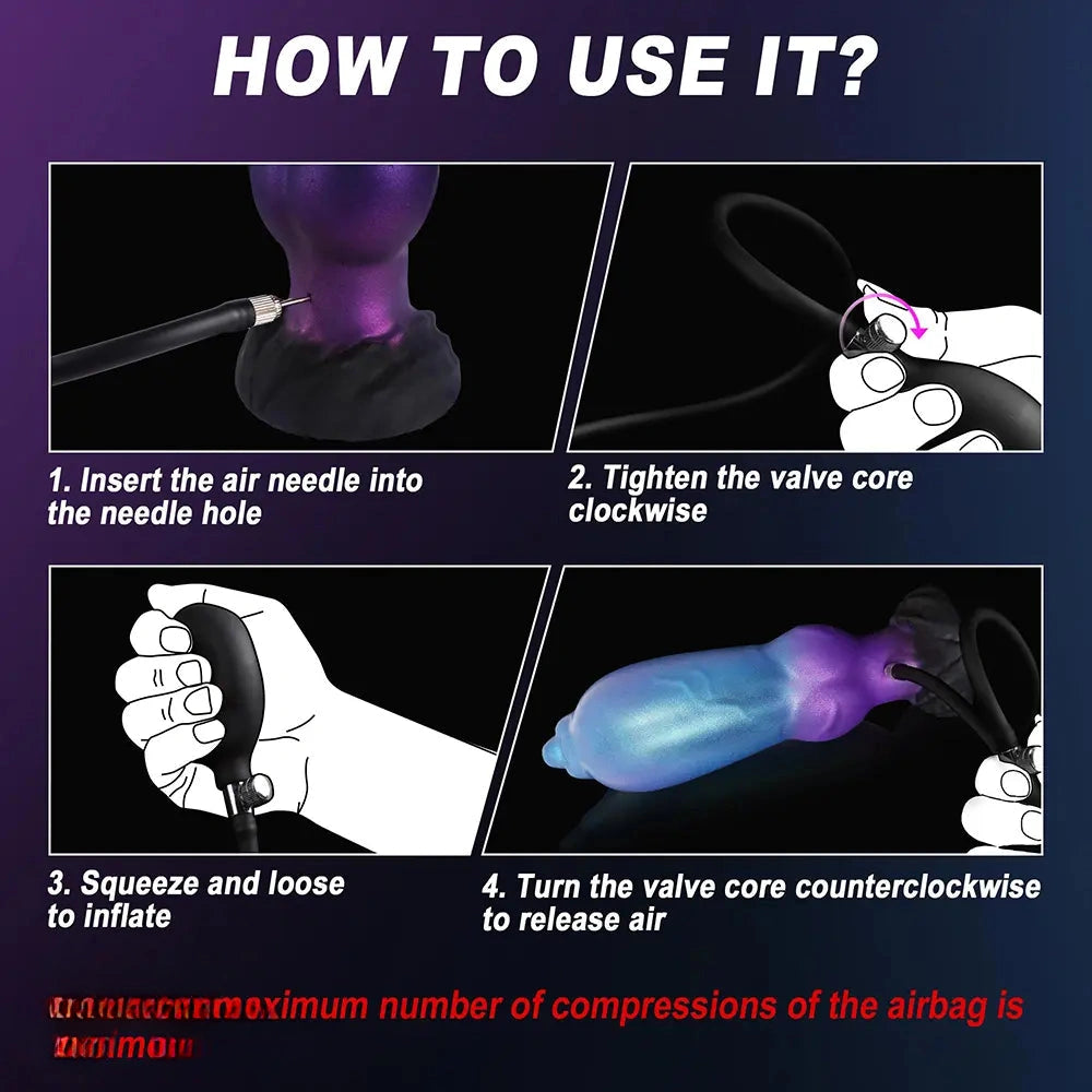8.26in Fantasy Monster Knot Inflatable Silicone Dildo Realistic Felt Texture