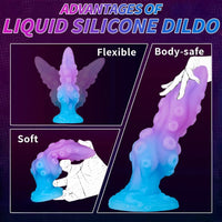 8.26in Fantasy Monster Tentacle Knot Silicone Soft Dildo For Stimulating
