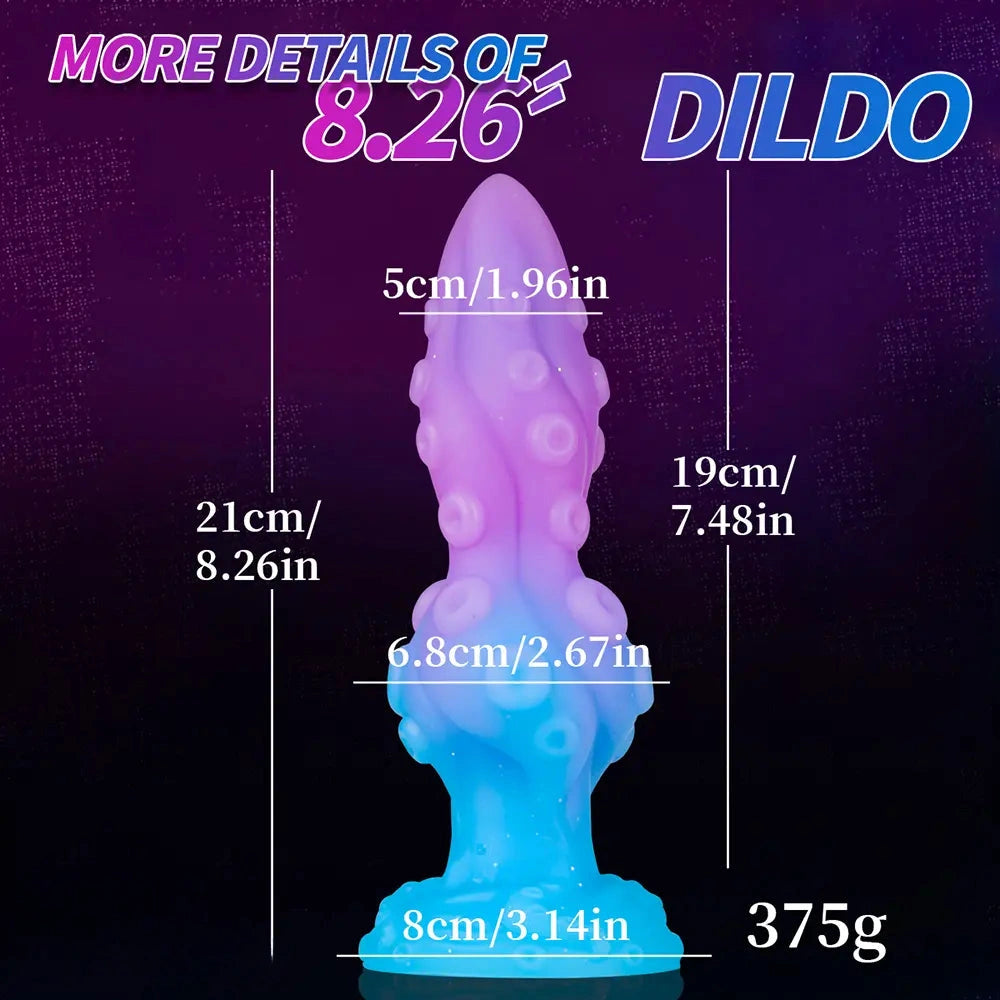 8.26in Fantasy Monster Tentacle Knot Silicone Soft Dildo For Stimulating
