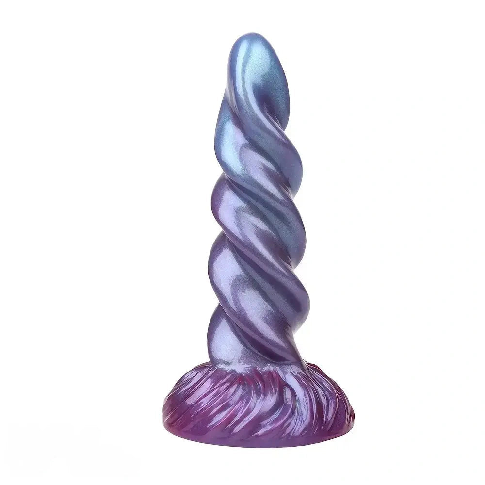 8.26in Fantasy Silicone Dildo Soft Head Spiral Grain For Clitoral Vaginal Sex