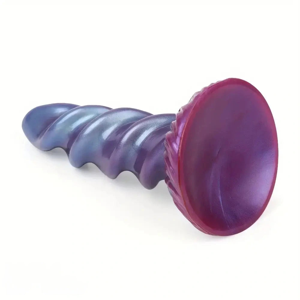 8.26in Fantasy Silicone Dildo Soft Head Spiral Grain For Clitoral Vaginal Sex