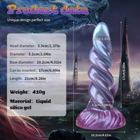 8.26in Fantasy Silicone Dildo Soft Head Spiral Grain For Clitoral Vaginal Sex