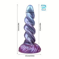 8.26in Fantasy Silicone Dildo Soft Head Spiral Grain For Clitoral Vaginal Sex