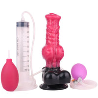 8.26in Horse Knotted Silicone Soft Big Dildo Ejaculating Penis Cock Sex Toy
