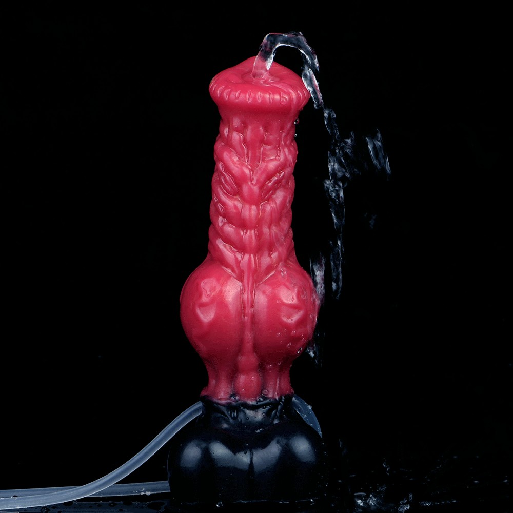 8.26in Horse Knotted Silicone Soft Big Dildo Ejaculating Penis Cock Sex Toy