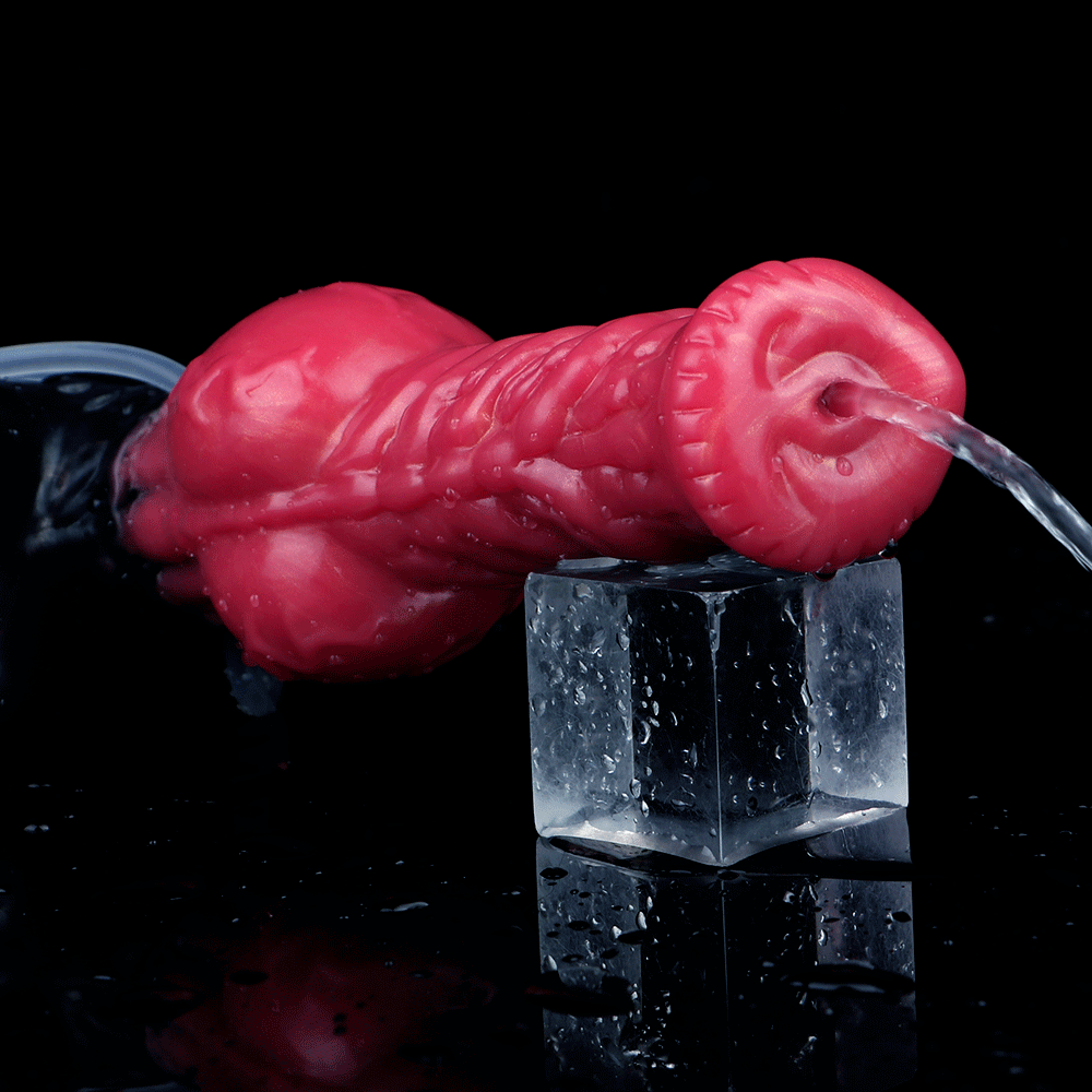 8.26in Horse Knotted Silicone Soft Big Dildo Ejaculating Penis Cock Sex Toy