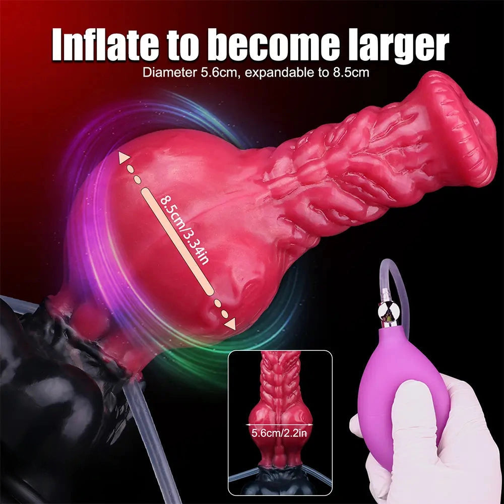 8.26in Horse Knotted Silicone Soft Big Dildo Ejaculating Penis Cock Sex Toy