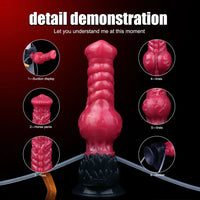8.26in Horse Knotted Silicone Soft Big Dildo Ejaculating Penis Cock Sex Toy