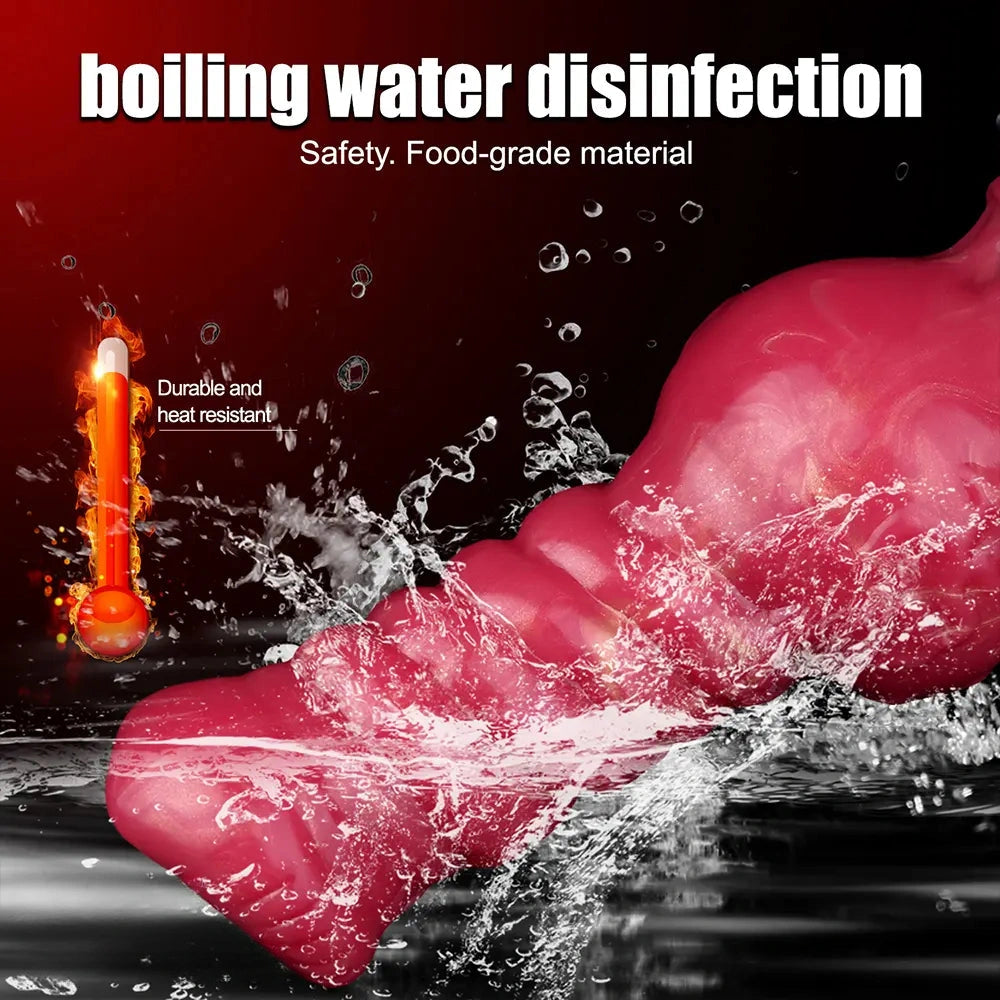 8.26in Horse Knotted Silicone Soft Big Dildo Ejaculating Penis Cock Sex Toy