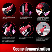 8.26in Horse Knotted Silicone Soft Big Dildo Ejaculating Penis Cock Sex Toy
