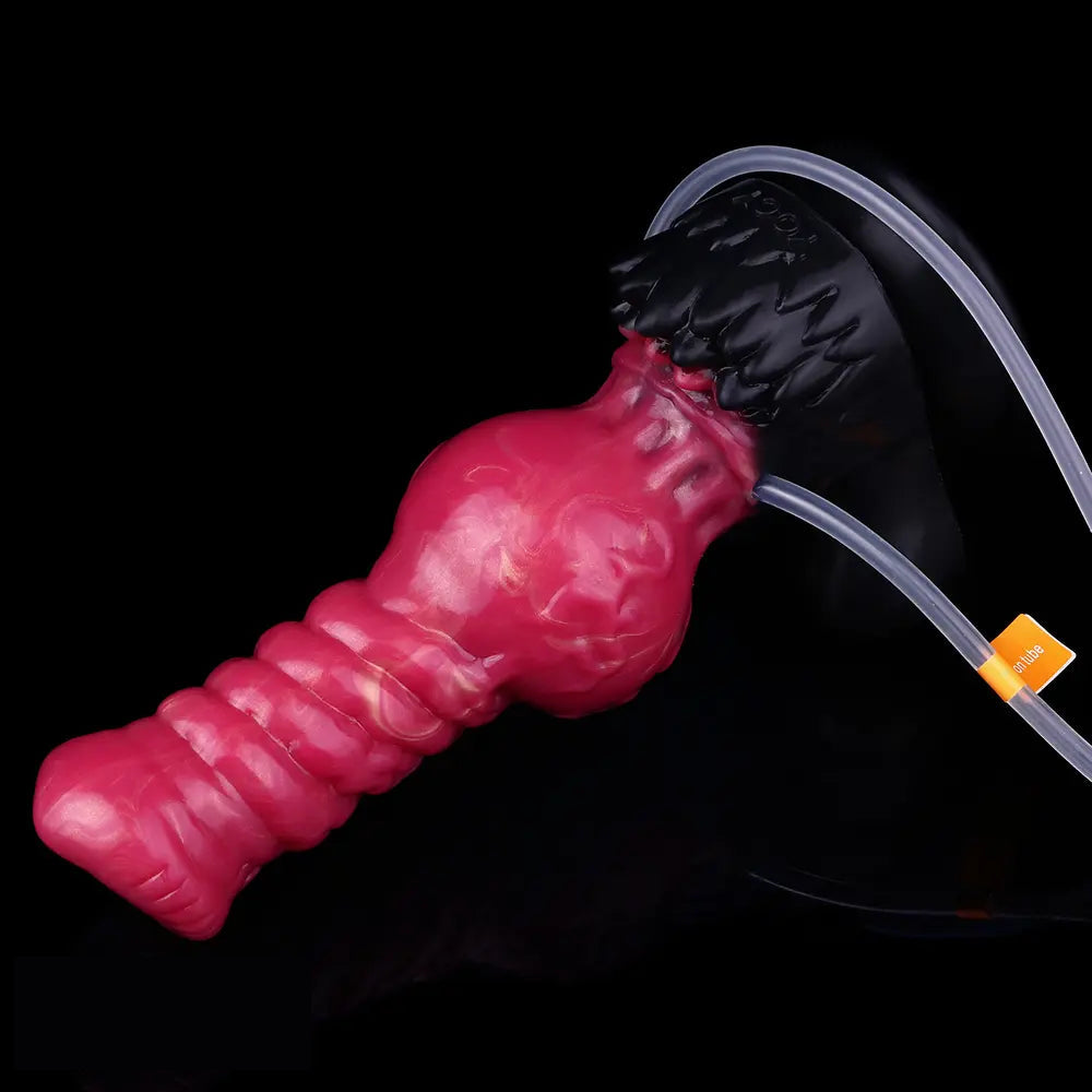 8.26in Horse Knotted Silicone Soft Big Dildo Ejaculating Penis Cock Sex Toy