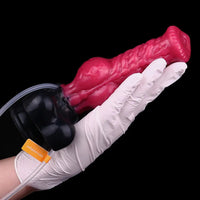 8.26in Horse Knotted Silicone Soft Big Dildo Ejaculating Penis Cock Sex Toy