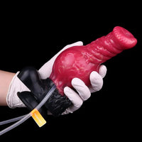 8.26in Horse Knotted Silicone Soft Big Dildo Ejaculating Penis Cock Sex Toy
