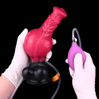 8.26in Horse Knotted Silicone Soft Big Dildo Ejaculating Penis Cock Sex Toy