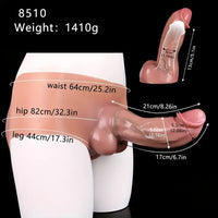 8.26in Large Silicone Dildo Sheath With Pants Wearable Penis Sleeve