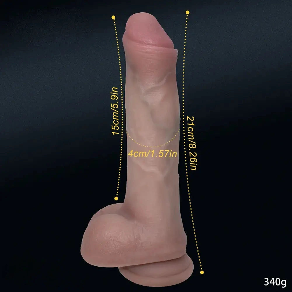 8.26in Large Silicone Soft Super Realistic Uncut Dildo Vaginal Stimulator
