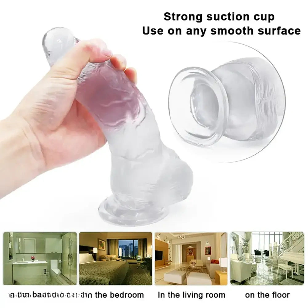 8.26in Lifelike Big PVC Dildo For Women Beginner Couple Sex Toy