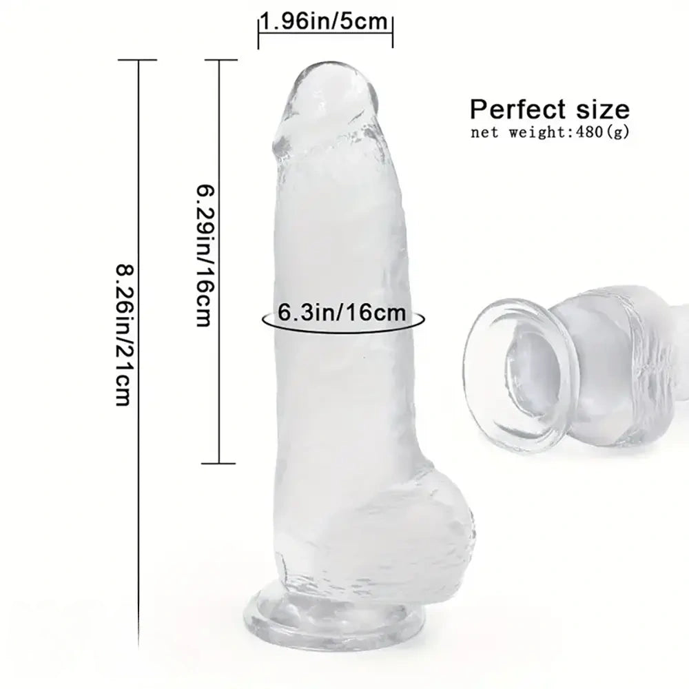 8.26in Lifelike Big PVC Dildo For Women Beginner Couple Sex Toy