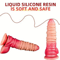 8.26in Liquid Silicone Real Big Soft Dildo For Anal Vaginal Sex Toy