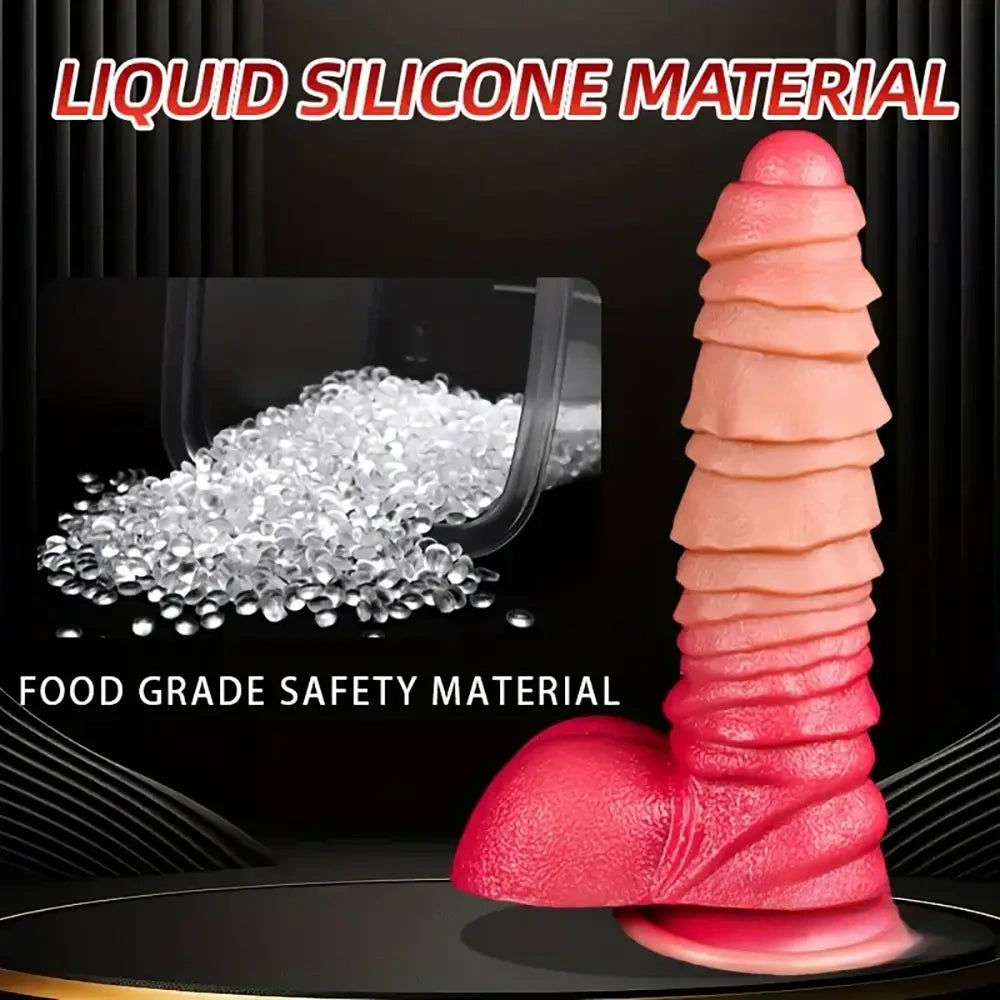 8.26in Liquid Silicone Real Big Soft Dildo For Anal Vaginal Sex Toy