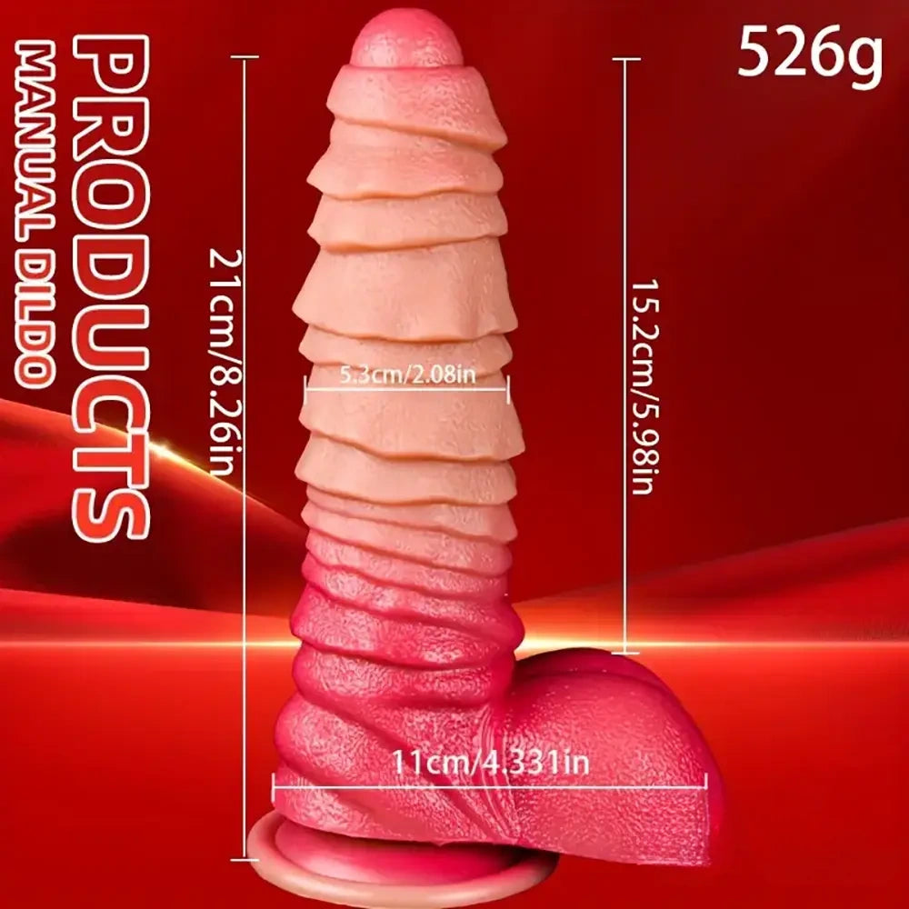 8.26in Liquid Silicone Real Big Soft Dildo For Anal Vaginal Sex Toy