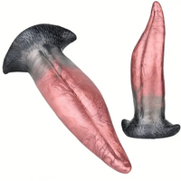 8.26in Liquid Silicone Tongue Fantasy Big Soft Unisex Dildo Butt Plug