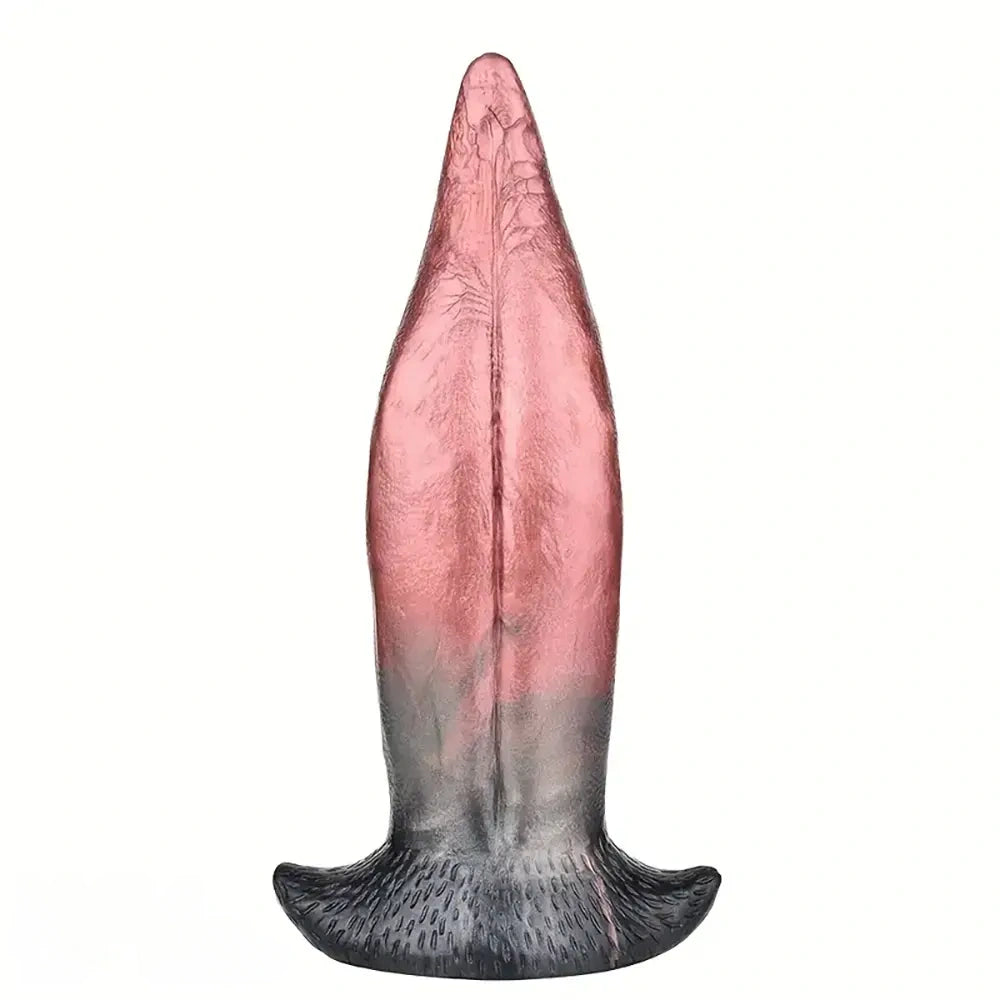 8.26in Liquid Silicone Tongue Fantasy Big Soft Unisex Dildo Butt Plug