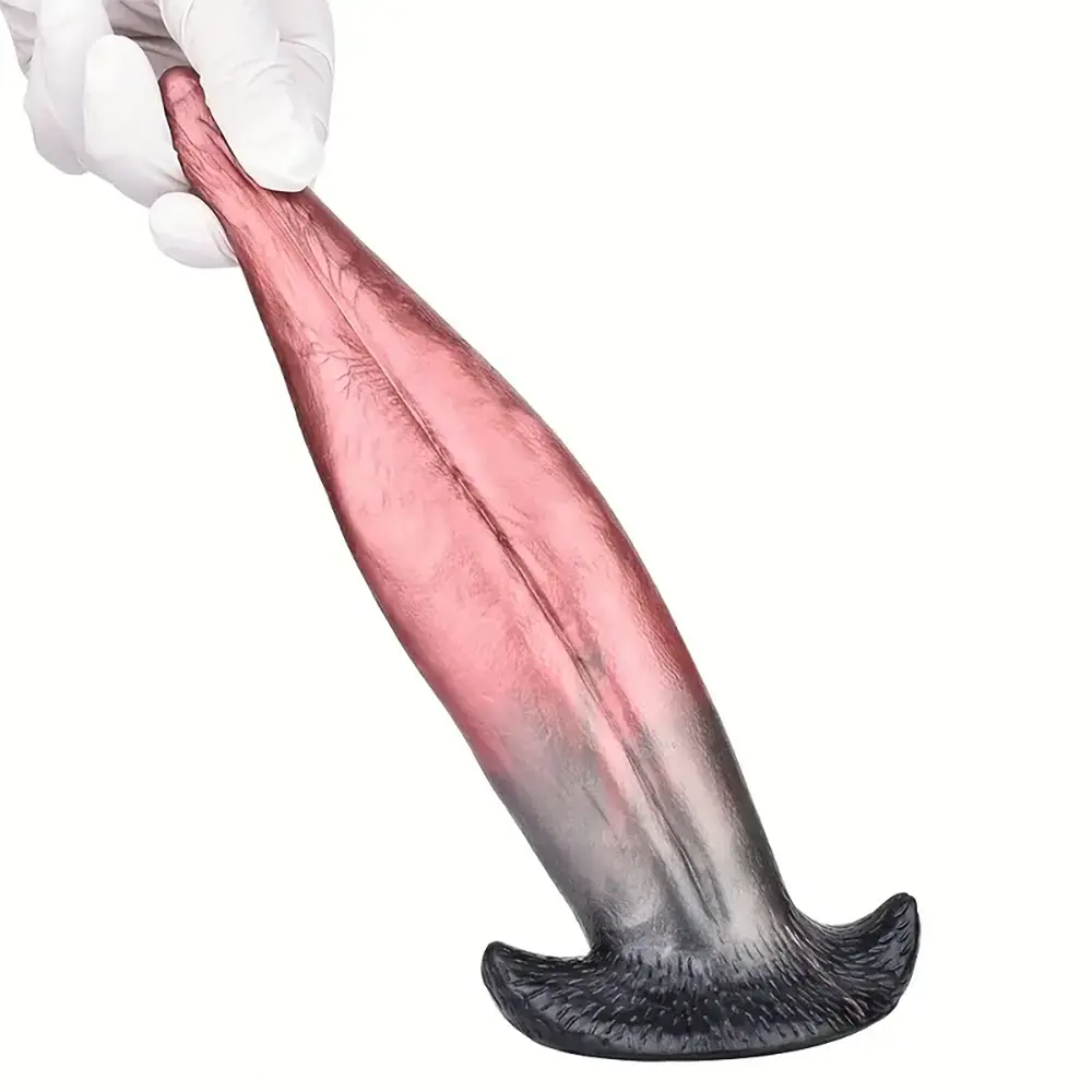 8.26in Liquid Silicone Tongue Fantasy Big Soft Unisex Dildo Butt Plug