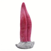 8.26in Liquid Silicone Tongue Fantasy Big Soft Unisex Dildo Butt Plug