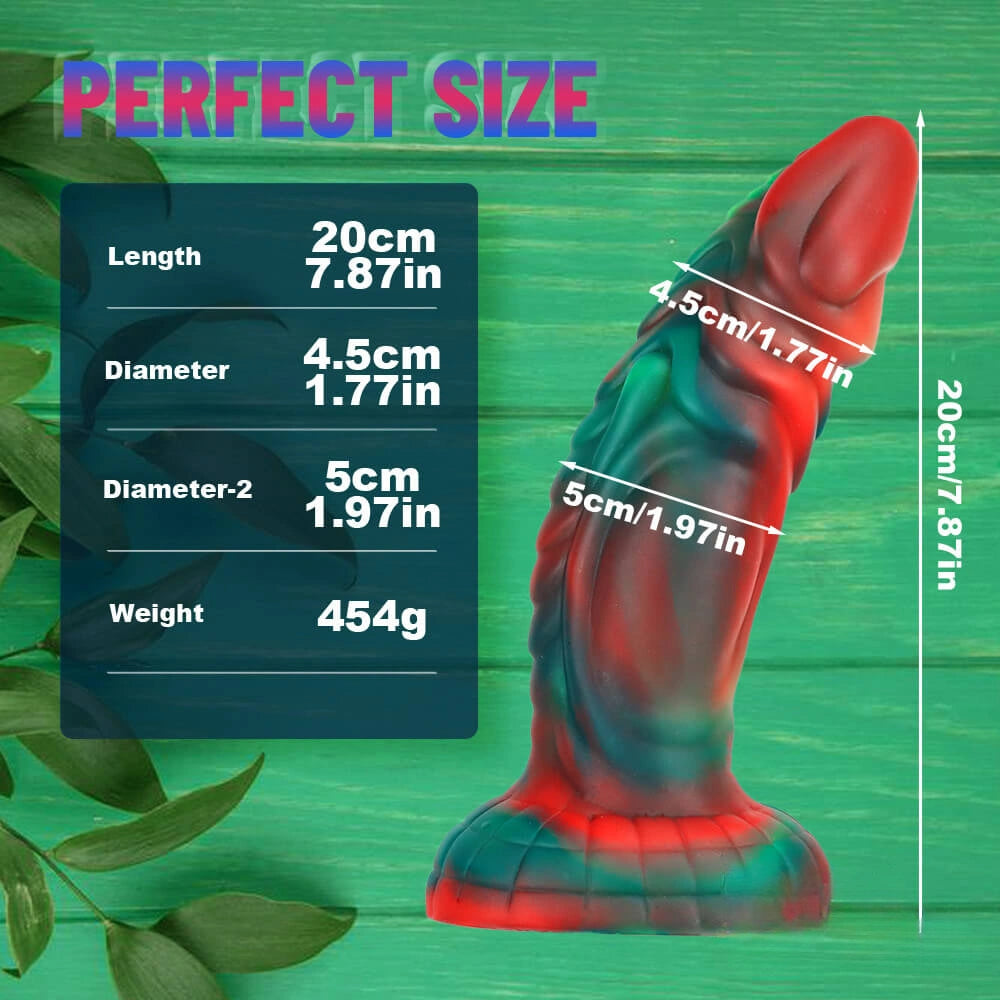 8.26in Monster Animal Fantasy Odd Design Soft Dildo With Strong Sucker